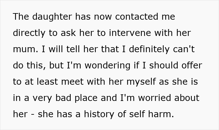 Lady Cuts Contact With Toxic Daughter, Friend Feels Bad For Her And Wonders If She Should Intervene