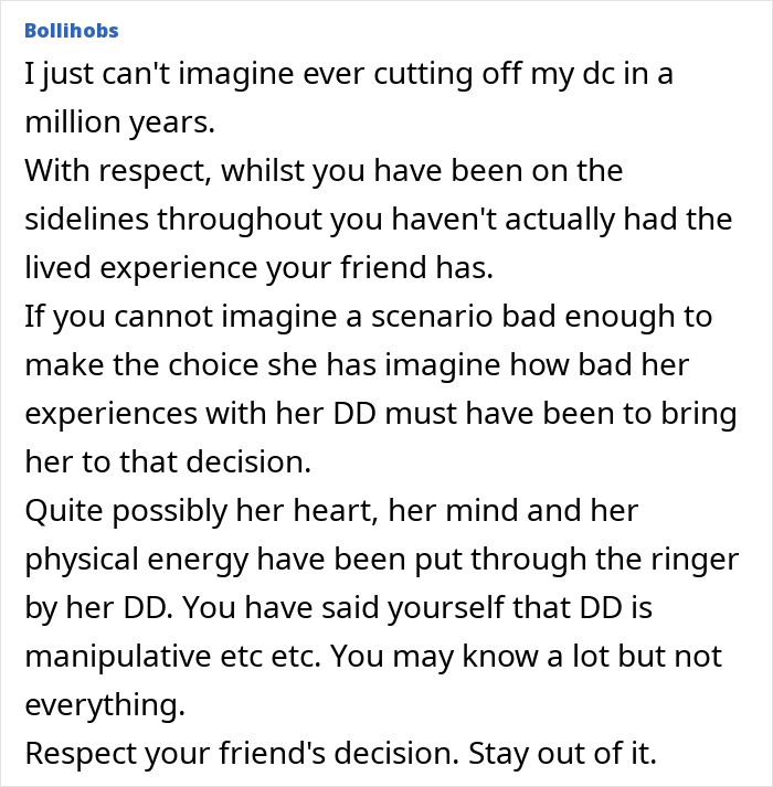 Lady Cuts Contact With Toxic Daughter, Friend Feels Bad For Her And Wonders If She Should Intervene