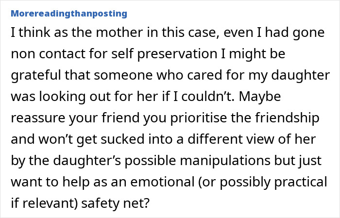 Lady Cuts Contact With Toxic Daughter, Friend Feels Bad For Her And Wonders If She Should Intervene