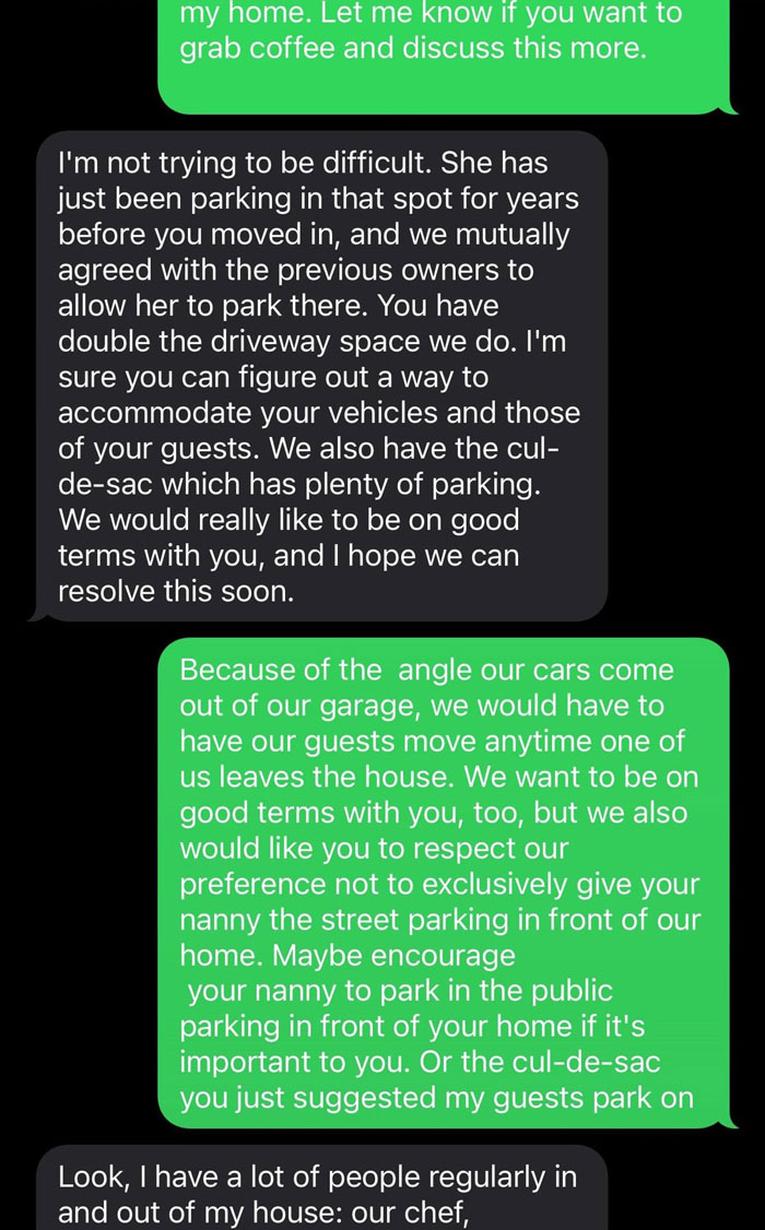 Woman Demands New Neighbors Give Up Their Parking Spot For Her Nanny, Loses It After Hearing No