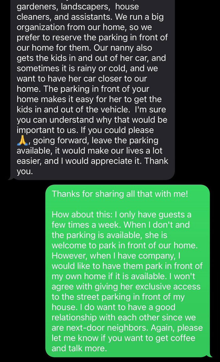 Woman Demands New Neighbors Give Up Their Parking Spot For Her Nanny, Loses It After Hearing No