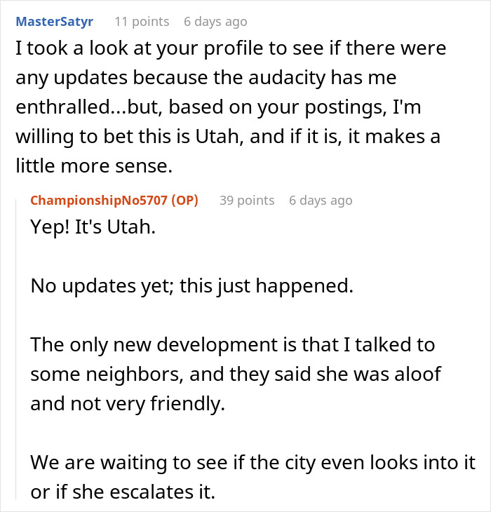 Woman Demands New Neighbors Give Up Their Parking Spot For Her Nanny, Loses It After Hearing No