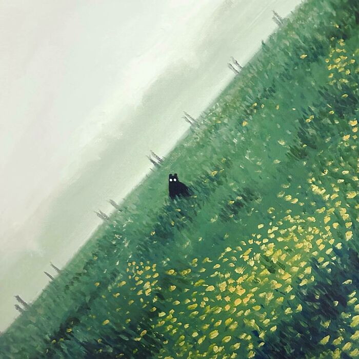 German Digital Artist Turns Black Cats Into Mysterious Travelers In Vast Colorful Landscapes (70 Pics)