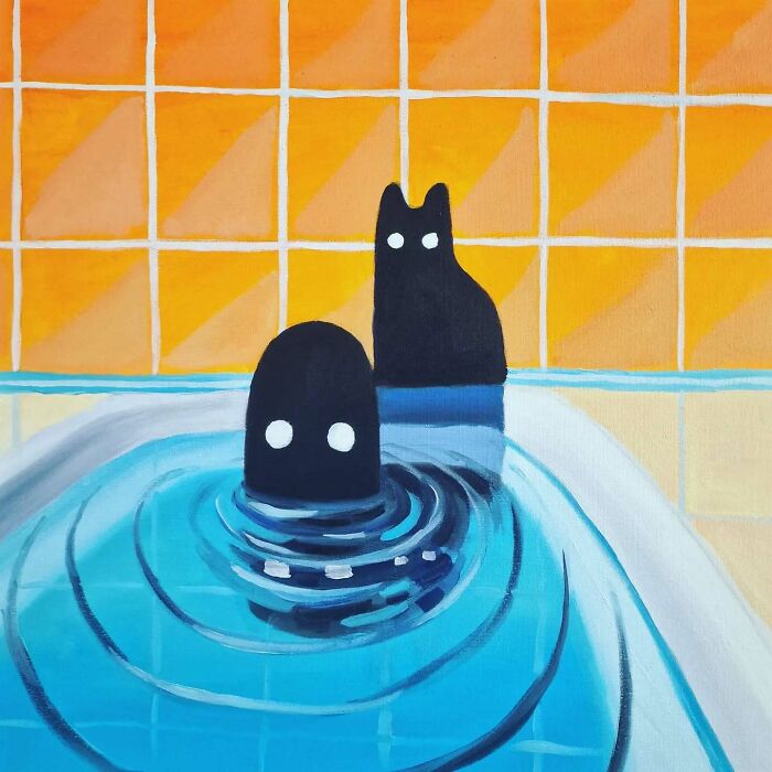 German Digital Artist Turns Black Cats Into Mysterious Travelers In Vast Colorful Landscapes (70 Pics)