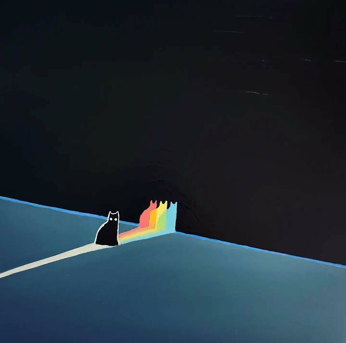 German Digital Artist Turns Black Cats Into Mysterious Travelers In Vast Colorful Landscapes (70 Pics)