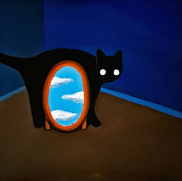 German Digital Artist Turns Black Cats Into Mysterious Travelers In Vast Colorful Landscapes (70 Pics)