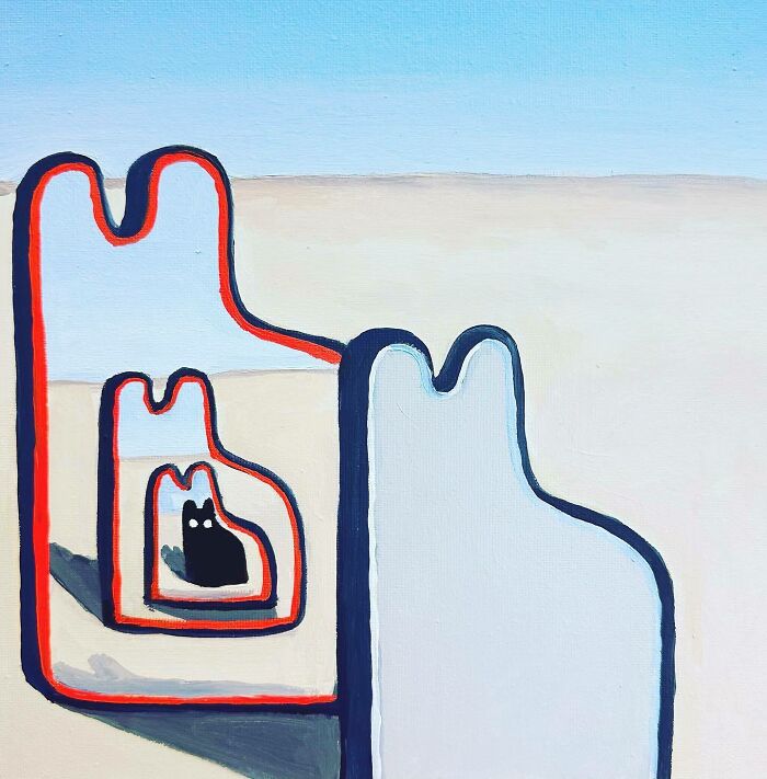 German Digital Artist Turns Black Cats Into Mysterious Travelers In Vast Colorful Landscapes (70 Pics)