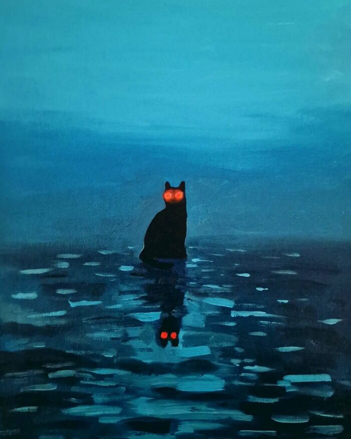 German Digital Artist Turns Black Cats Into Mysterious Travelers In Vast Colorful Landscapes (70 Pics)