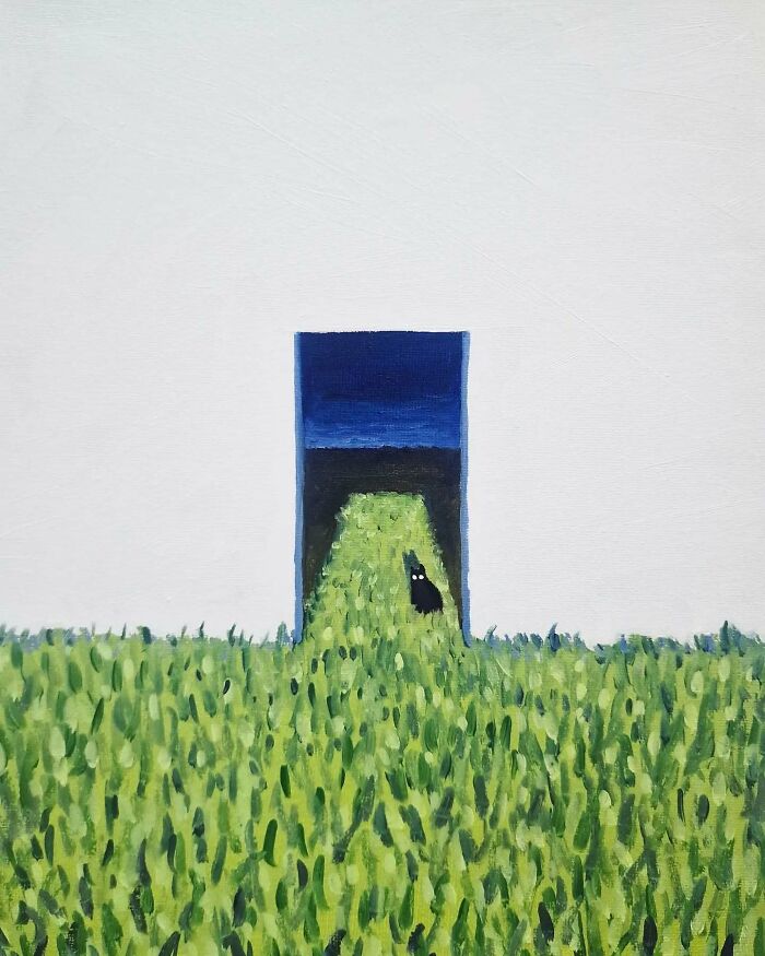 German Digital Artist Turns Black Cats Into Mysterious Travelers In Vast Colorful Landscapes (70 Pics)