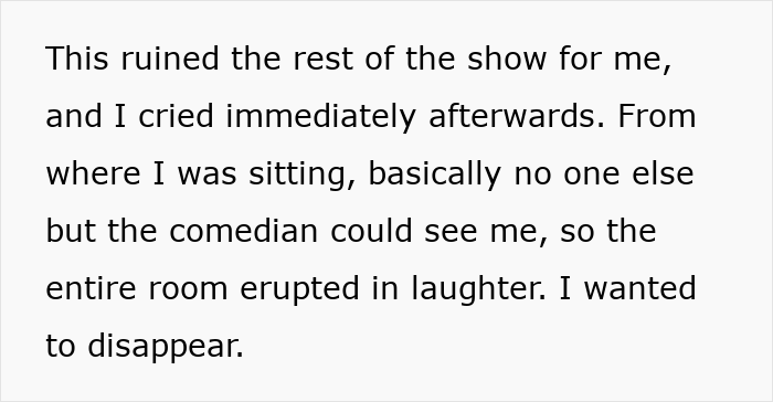 Woman Comes Back From A Comedy Show Crying Instead Of Laughing Because Of A Mean “Joke”