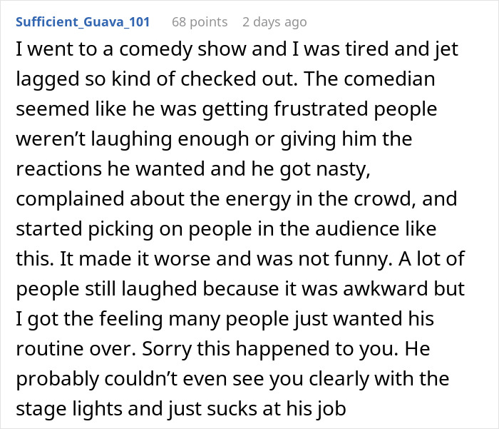Woman Comes Back From A Comedy Show Crying Instead Of Laughing Because Of A Mean “Joke”