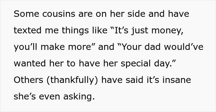“AITA For Refusing To Use My Inheritance To Pay For My Sister’s Wedding?”