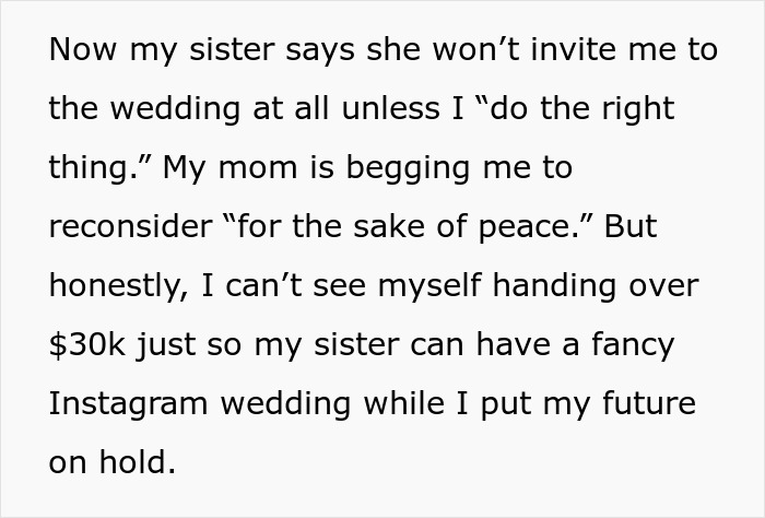 “AITA For Refusing To Use My Inheritance To Pay For My Sister’s Wedding?”