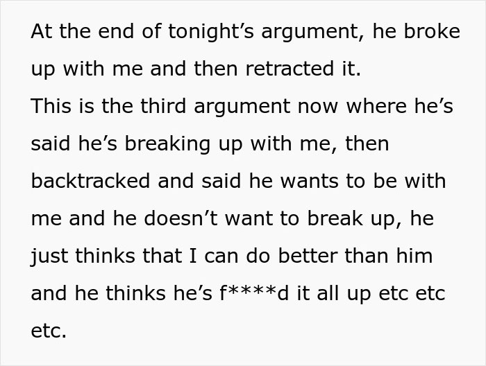 Guy Keeps Threatening To Leave GF Because She Doesn’t Work Hard Enough, She Rethinks Their Relationship
