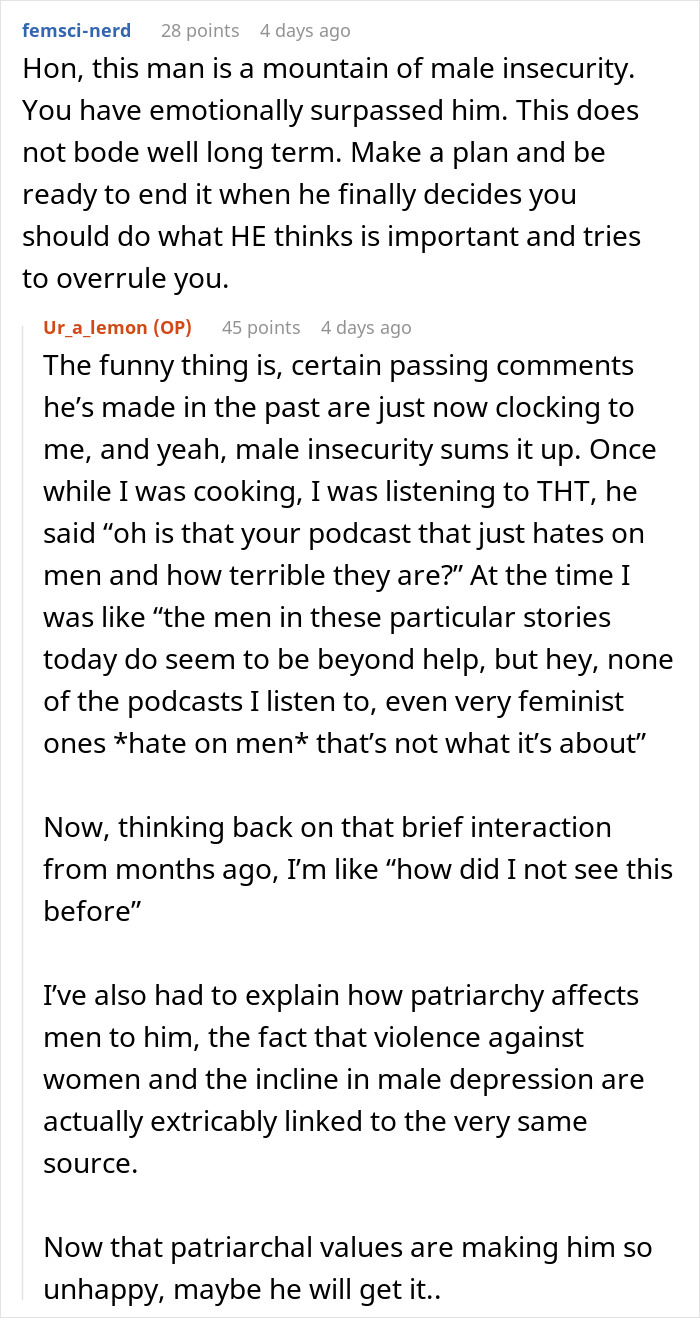 Guy Keeps Threatening To Leave GF Because She Doesn’t Work Hard Enough, She Rethinks Their Relationship