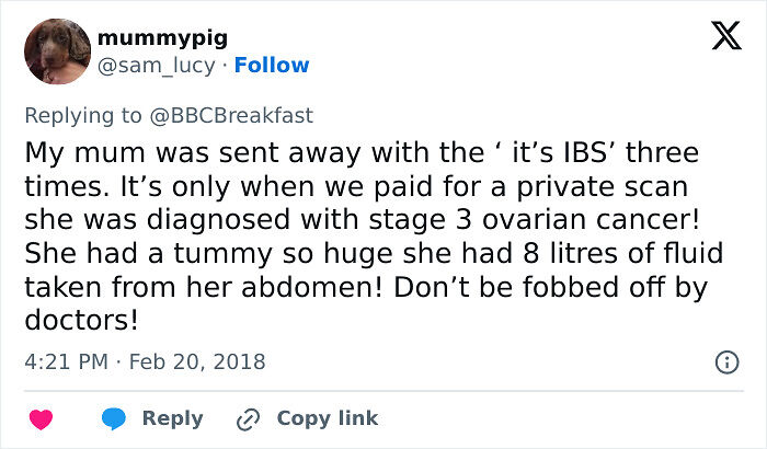 Woman Reveals 2 Major Symptoms Her Doctor Misunderstood Before Shocking Cancer Diagnosis