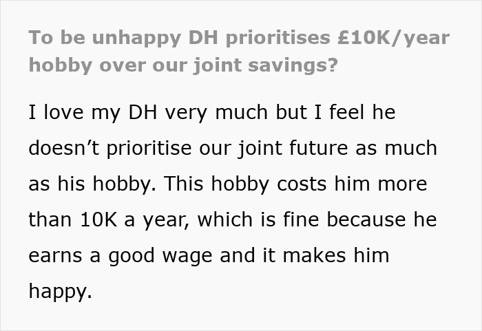 Man&#8217;s Preference For Expensive Hobby Over Future With Wife Irks Her, She Wonders If It&#8217;s Normal