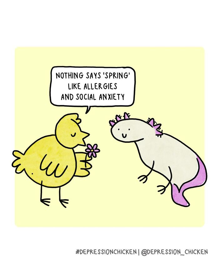 50 Relatable ‘Depression Chicken’ Comics That Perfectly Balance Humor And Struggles
