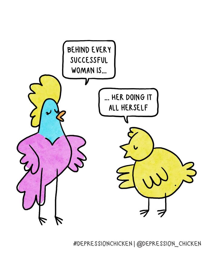 50 Relatable ‘Depression Chicken’ Comics That Perfectly Balance Humor And Struggles