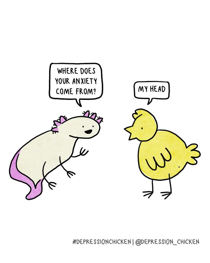 50 Relatable ‘Depression Chicken’ Comics That Perfectly Balance Humor And Struggles