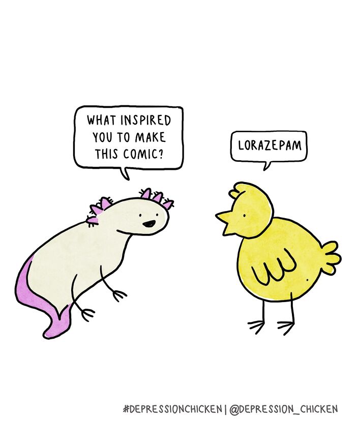 50 Relatable ‘Depression Chicken’ Comics That Perfectly Balance Humor And Struggles