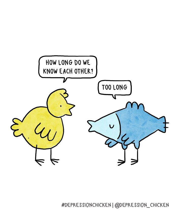 50 Relatable ‘Depression Chicken’ Comics That Perfectly Balance Humor And Struggles