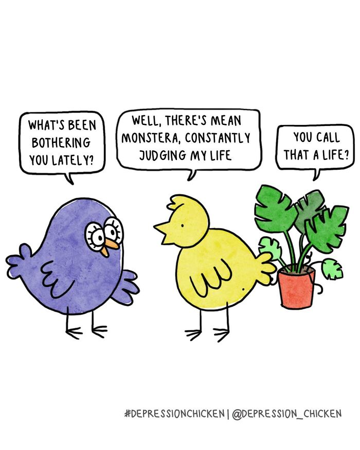 50 Relatable ‘Depression Chicken’ Comics That Perfectly Balance Humor And Struggles