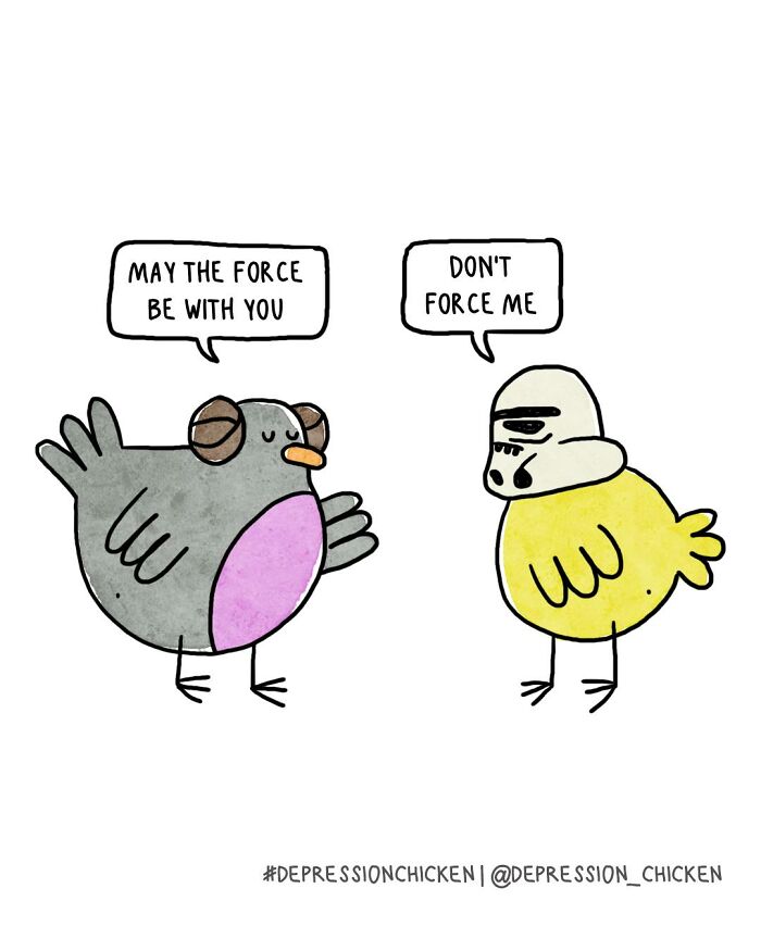 50 Relatable ‘Depression Chicken’ Comics That Perfectly Balance Humor And Struggles