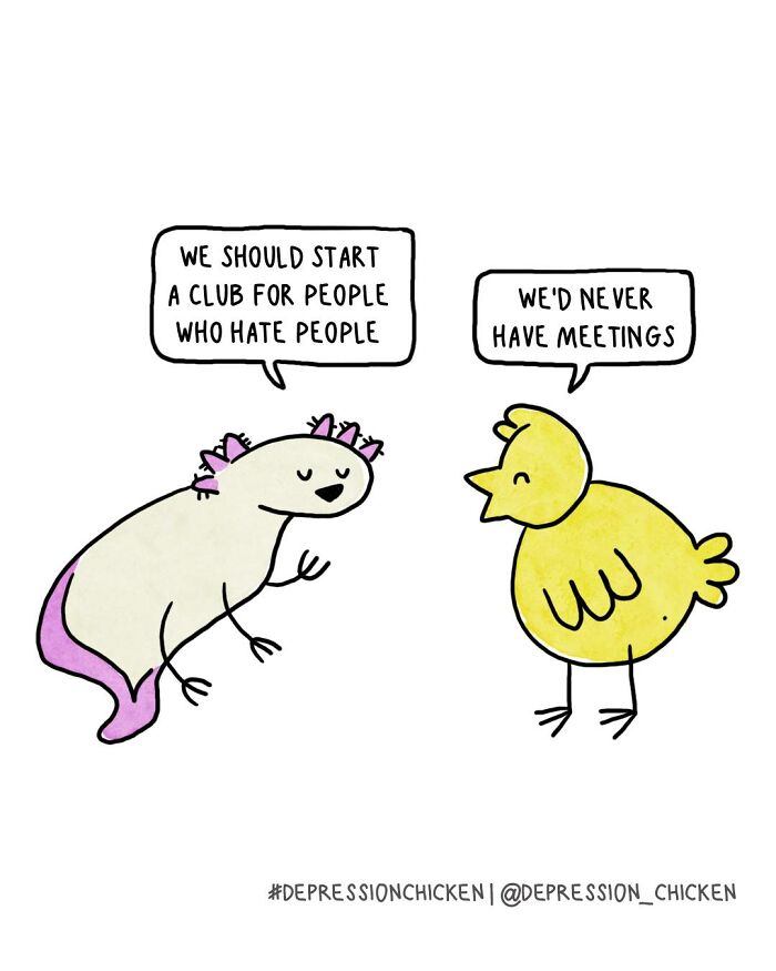 50 Relatable ‘Depression Chicken’ Comics That Perfectly Balance Humor And Struggles