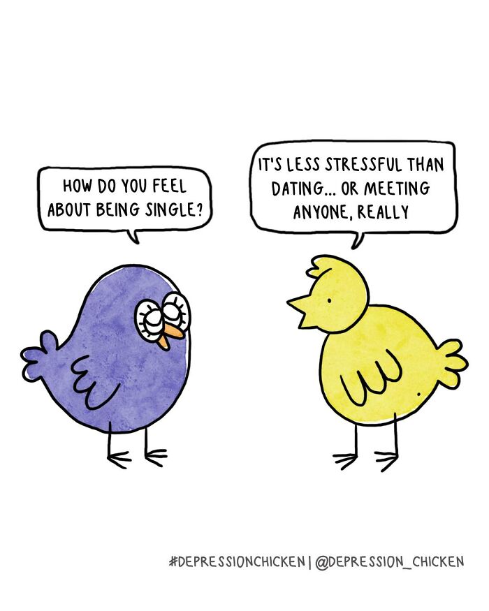50 Relatable ‘Depression Chicken’ Comics That Perfectly Balance Humor And Struggles