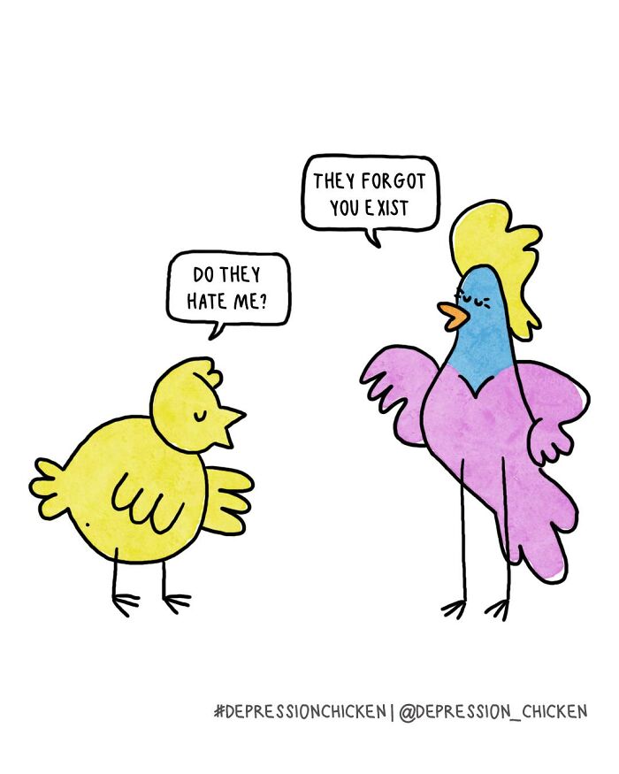 50 Relatable ‘Depression Chicken’ Comics That Perfectly Balance Humor And Struggles