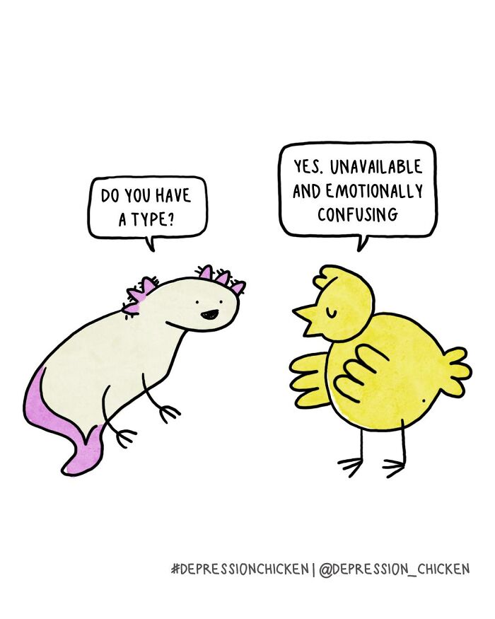 50 Relatable ‘Depression Chicken’ Comics That Perfectly Balance Humor And Struggles
