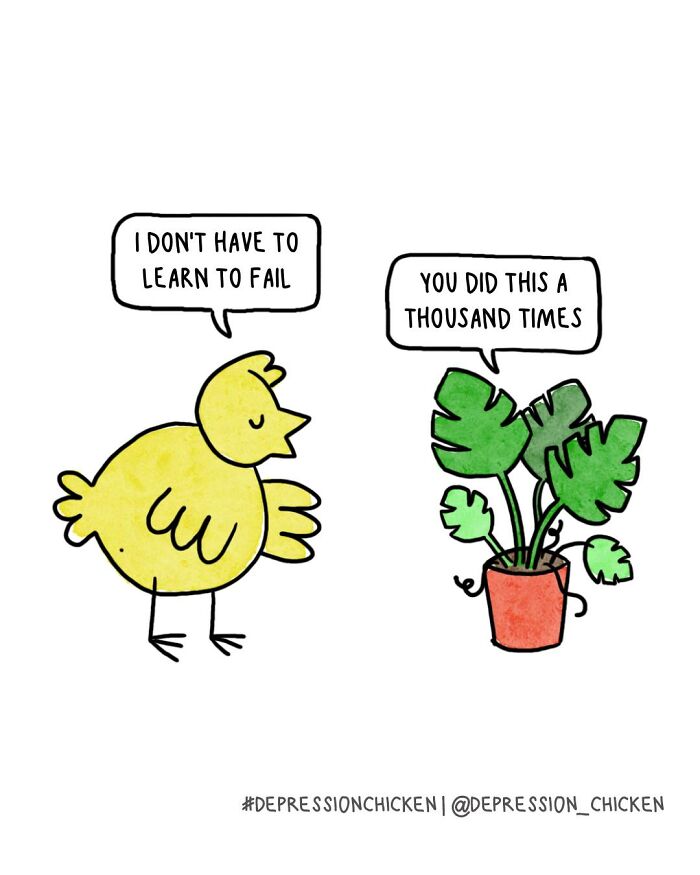 50 Relatable ‘Depression Chicken’ Comics That Perfectly Balance Humor And Struggles