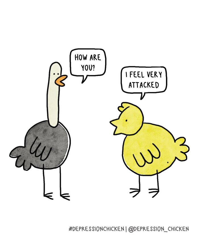 50 Relatable ‘Depression Chicken’ Comics That Perfectly Balance Humor And Struggles
