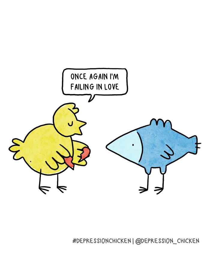 50 Relatable ‘Depression Chicken’ Comics That Perfectly Balance Humor And Struggles