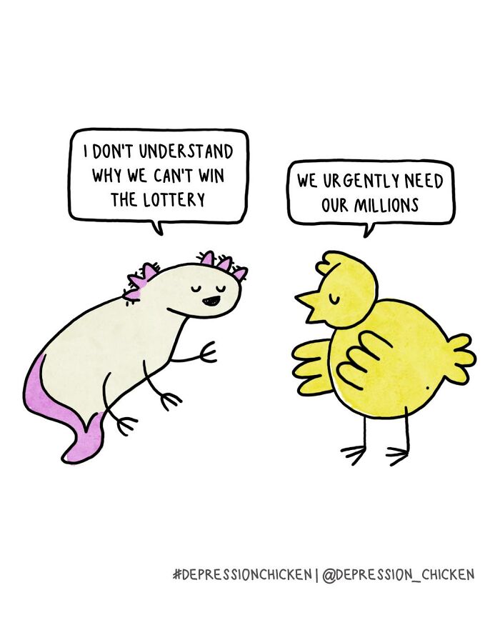 50 Relatable ‘Depression Chicken’ Comics That Perfectly Balance Humor And Struggles