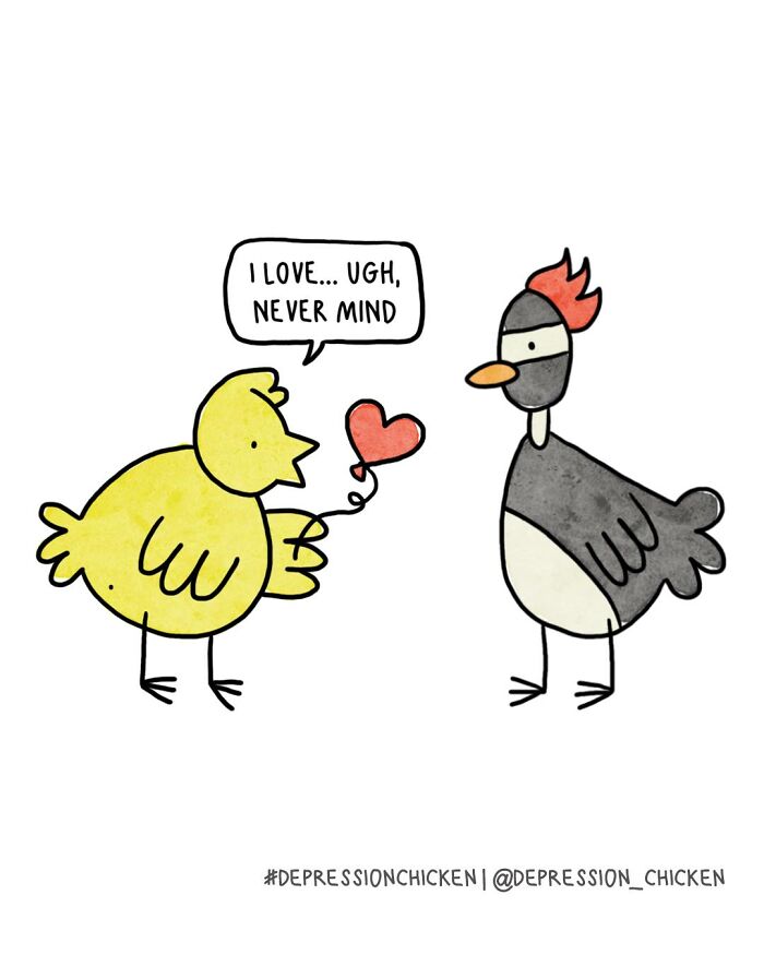 50 Relatable ‘Depression Chicken’ Comics That Perfectly Balance Humor And Struggles