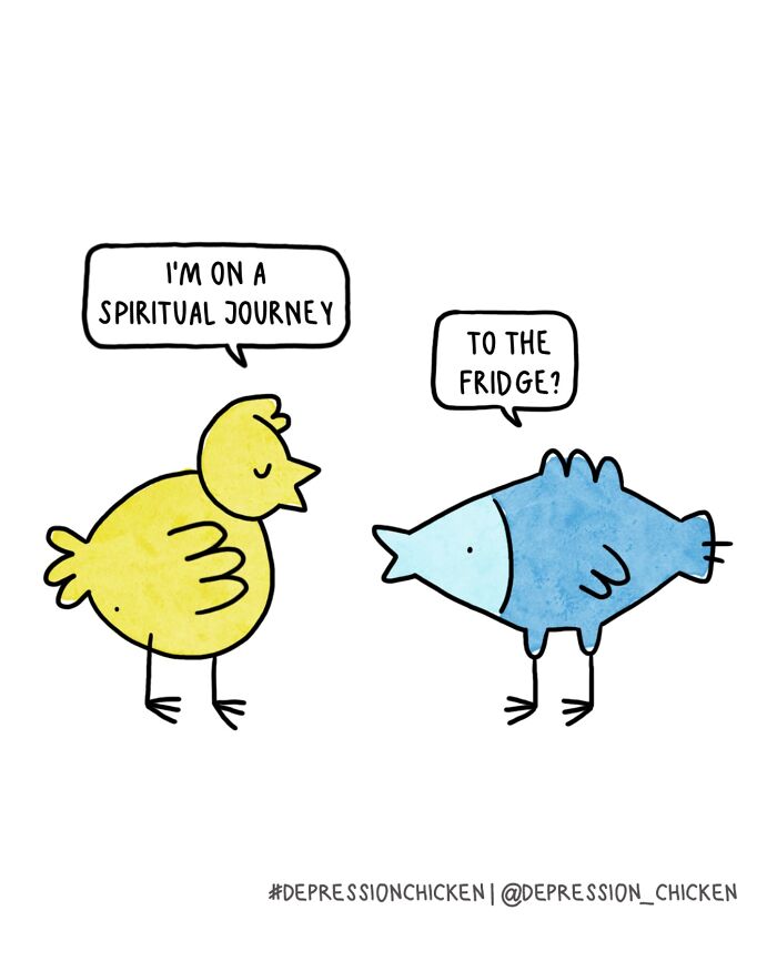 50 Relatable ‘Depression Chicken’ Comics That Perfectly Balance Humor And Struggles