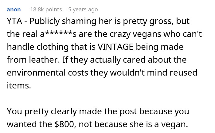 “Am I The [Jerk] For Posting A Picture Of My Vegan Sister In Leather Boots?”
