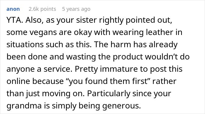 “Am I The [Jerk] For Posting A Picture Of My Vegan Sister In Leather Boots?”