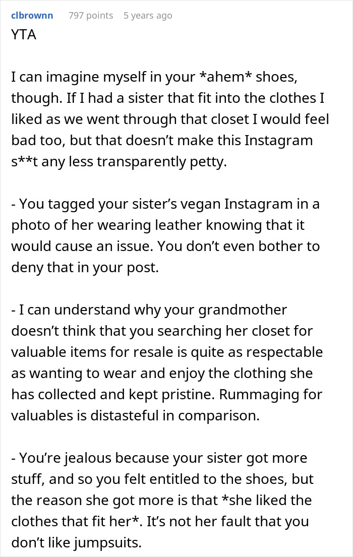 “Am I The [Jerk] For Posting A Picture Of My Vegan Sister In Leather Boots?”