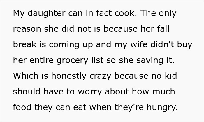 Man Announces He’s Divorcing Wife When He Discovers She Purposefully Cooks Meals Daughter Won’t Eat