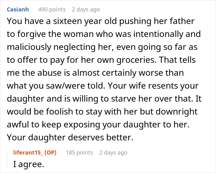Man Announces He’s Divorcing Wife When He Discovers She Purposefully Cooks Meals Daughter Won’t Eat