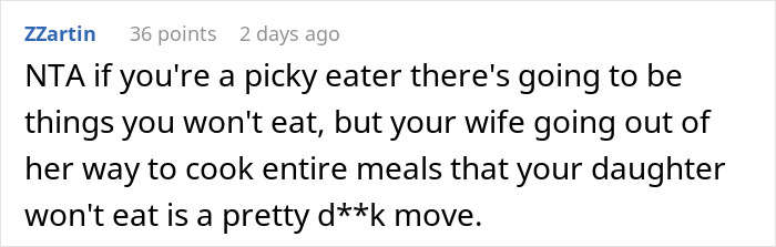 Man Announces He’s Divorcing Wife When He Discovers She Purposefully Cooks Meals Daughter Won’t Eat