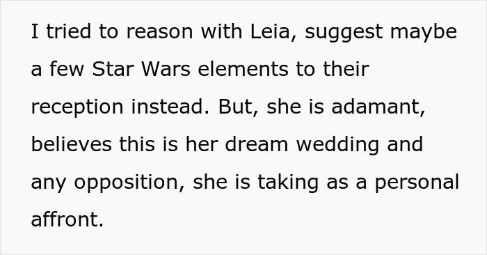 Sis Turns Bridezilla 3 Weeks Before Wedding, Wants ‘Star Wars’ Theme, Family Calls It Upcoming Mess