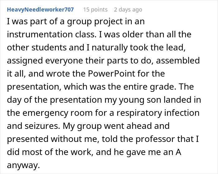 Guy Maliciously Complies With Lazy Teammates And Gets Them All A 0% On A Project Using Teacher’s Loophole