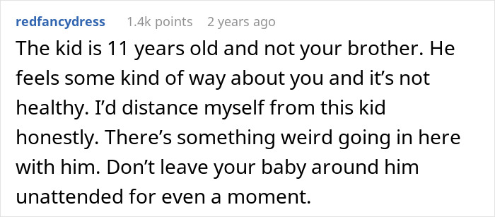 11-Year-Old Starts Acting Beyond Creepy Around Stepsister Who Just Gave Birth, Parents Refuse To Get Help