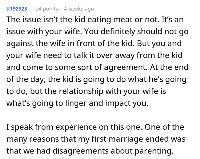 Man Prepared To Fight For Stepson Who Wants To Change His Diet But Mom Is Against It