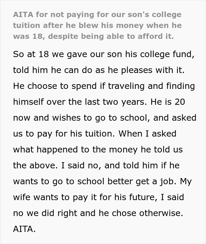 20-Year-Old Learns That Actions Have Consequences After Spending All His College Money On Traveling