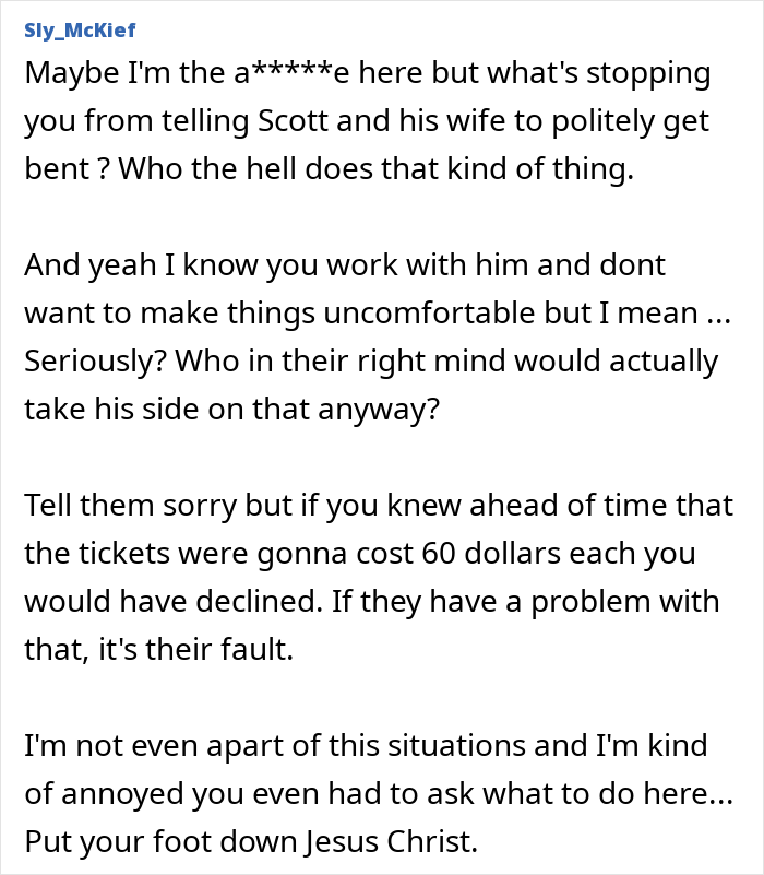 “Coworker Gave Us Tickets To His Wife’s Performance And Now We Have To Pay $360?!”